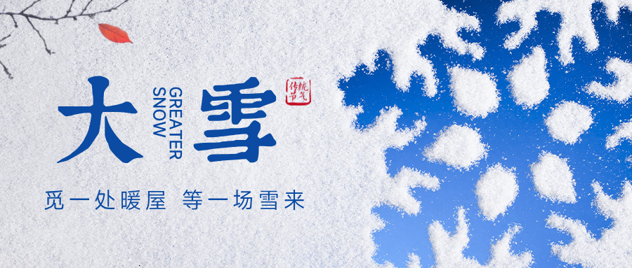 灰白色简约风格大雪传统节气觅一处暖屋等一场雪来横板大雪节气海报